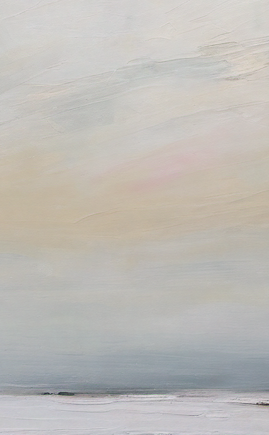 Abstract painting with soft, blended colors on a textured surface