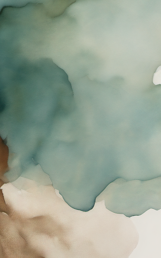 Abstract watercolor design with soft green and beige colors