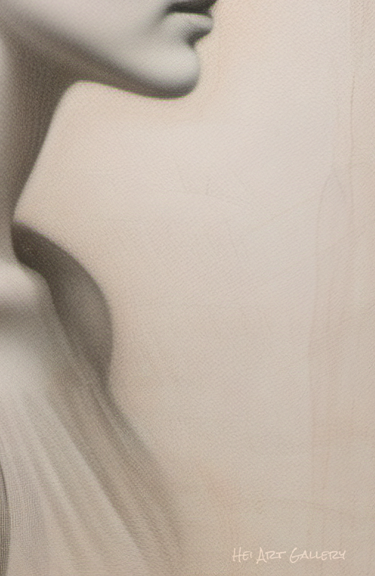 Close-up of a classical sculpture with soft focus