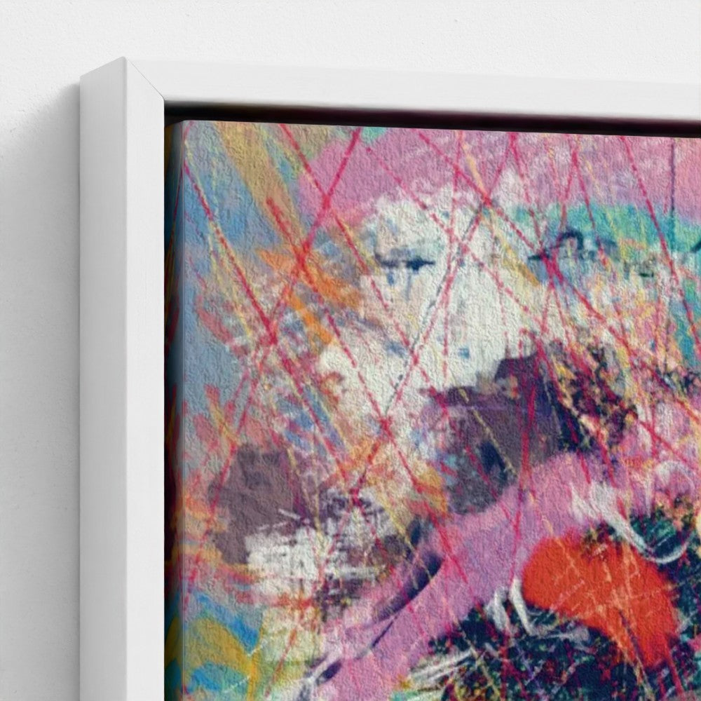 Abstract artwork with vibrant colors on a white background