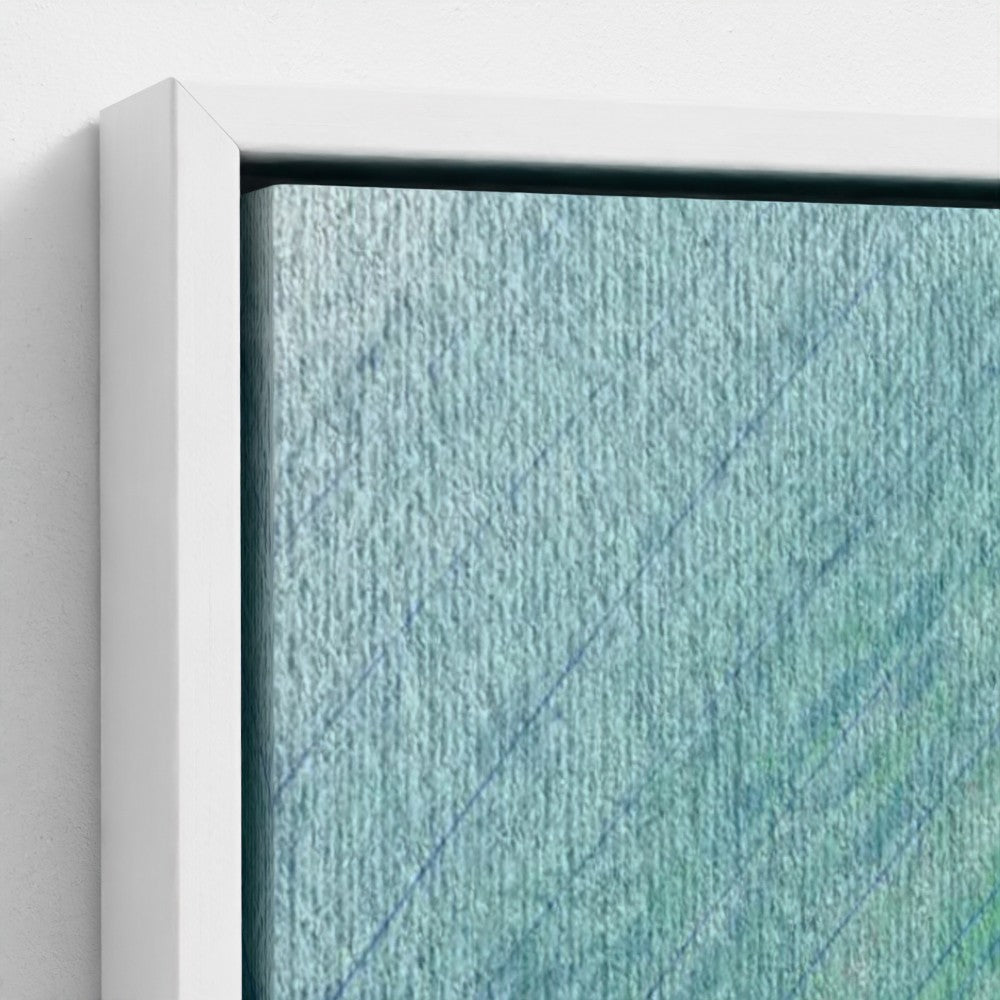 Close-up of a textured blue surface with a white frame.