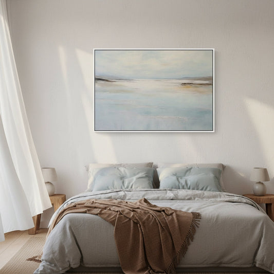 Soft atmospheric art print featuring gentle gradients and misty coastal tones, creating a calm and balanced visual effect — HEI Art Gallery WALLPRINT.