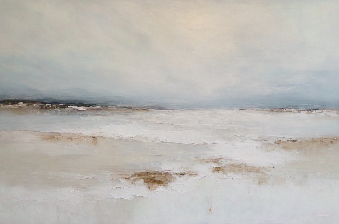 Abstract landscape with soft colors and textures