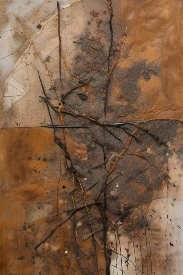 Close-up of a textured surface with brown and beige tones