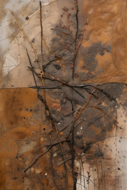 Close-up of a textured surface with brown and beige tones