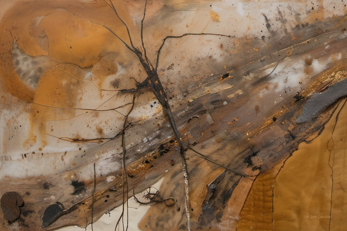 Close-up of a textured surface with brown and beige colors