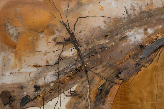 Close-up of a textured surface with brown and beige colors