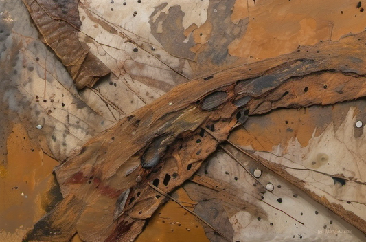 Close-up of textured brown and beige surface with organic patterns