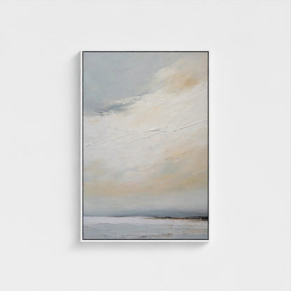 Abstract art print with soft colors on a white background