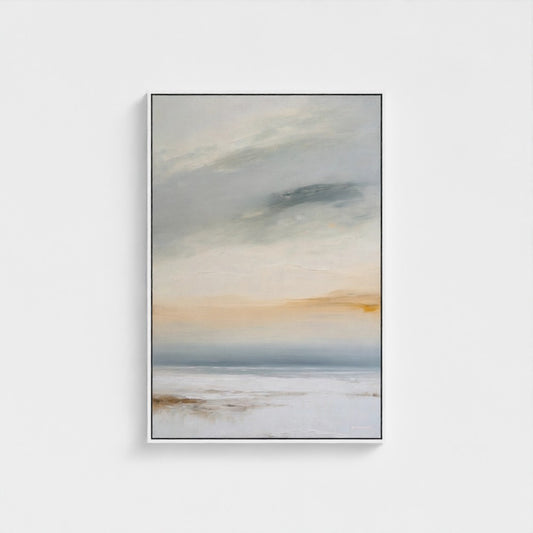 Abstract art print with soft colors on a white background