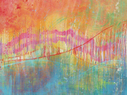 Abstract art with vibrant colors and brush strokes