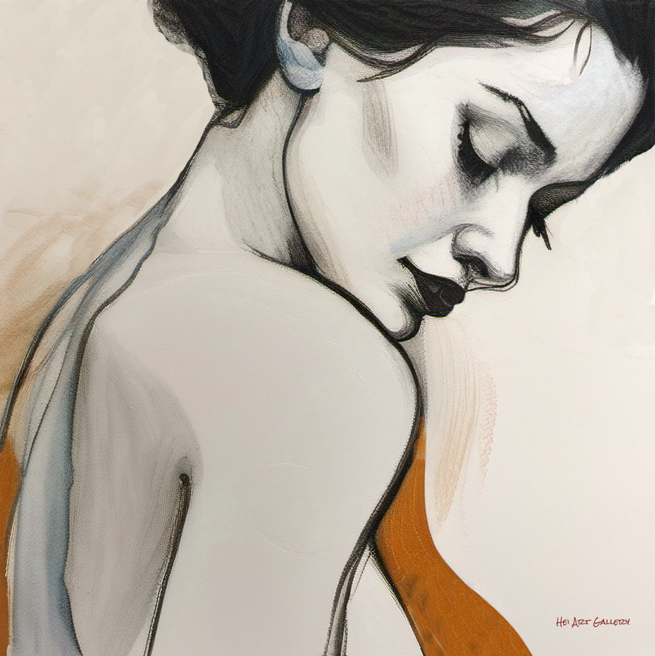 Artistic depiction of a woman with a minimalist style