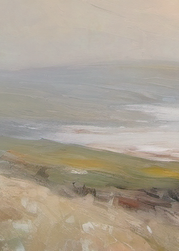 Abstract landscape painting with soft colors