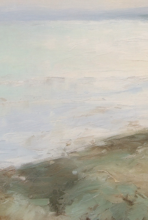 Abstract painting with soft pastel colors