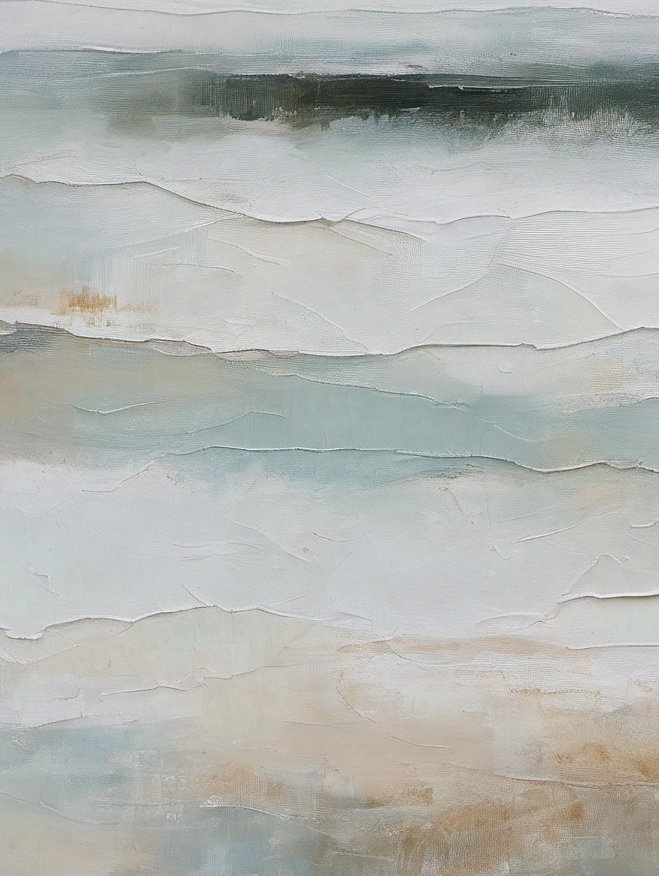 Abstract art with wavy lines in soft colors