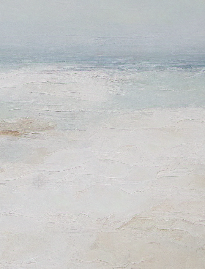 Abstract artwork with horizontal brushstrokes in soft pastel colors