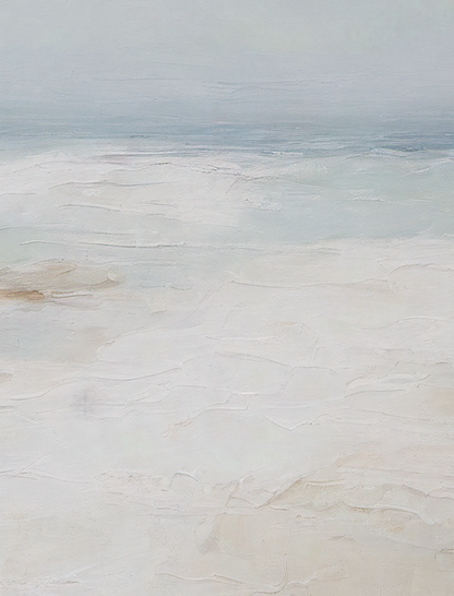 Abstract artwork with horizontal brushstrokes in soft pastel colors