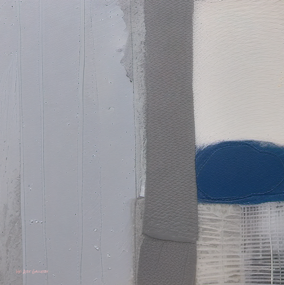 Close-up of a textured surface with a blue stripe and gray material