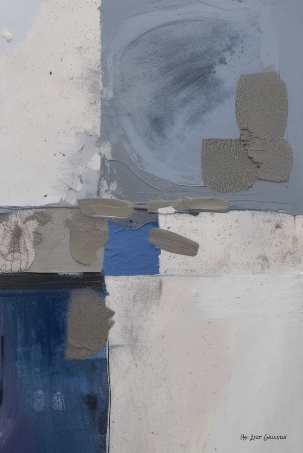 Abstract art piece with geometric shapes and color blocks