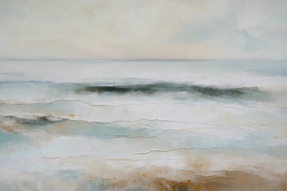 Abstract artwork with soft, blended colors on a canvas