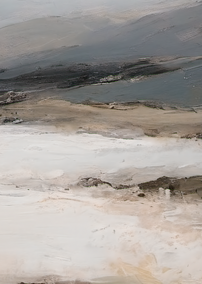 Geothermal area with steam rising from hot springs and sulfur deposits.