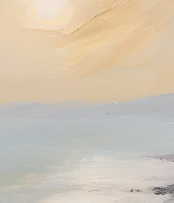 Abstract art with wavy beige and light blue patterns