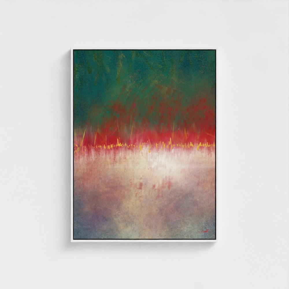 Abstract painting with multicolors on a white background