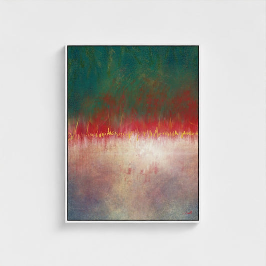 Abstract painting with multicolors on a white background