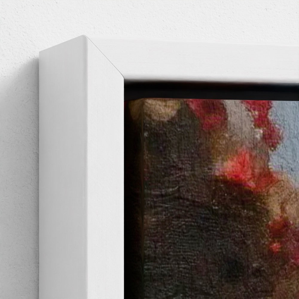 Close-up of a textured wall with a white frame on a gray background