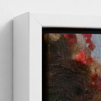 Close-up of a textured wall with a white frame on a gray background