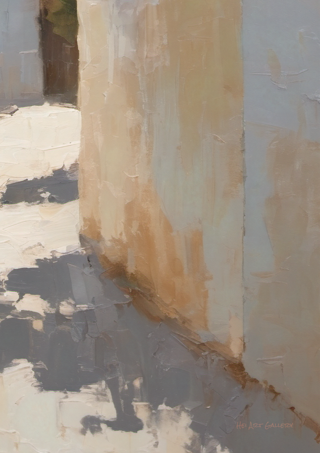 Abstract painting with earthy tones and textures