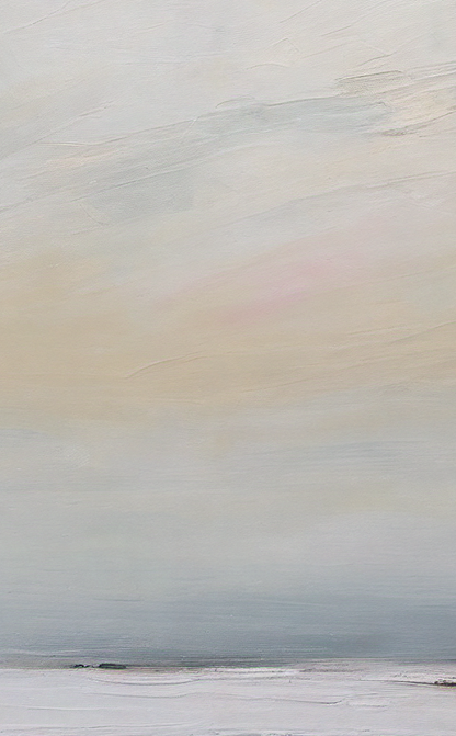 Abstract painting with soft, blended colors on a textured surface