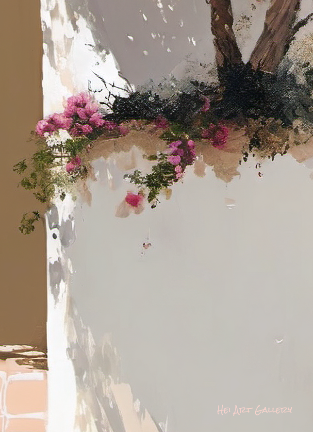 Decorative vase with flowers against a neutral background