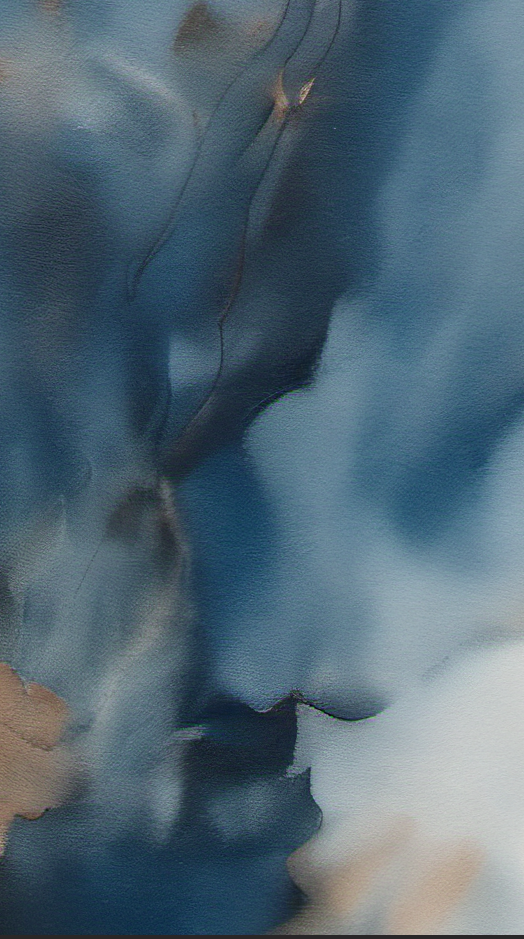 Abstract art with flowing blue and white colors