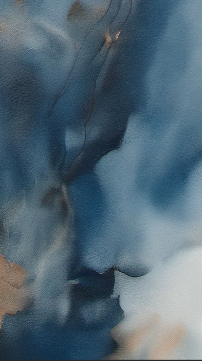 Abstract art with flowing blue and white colors