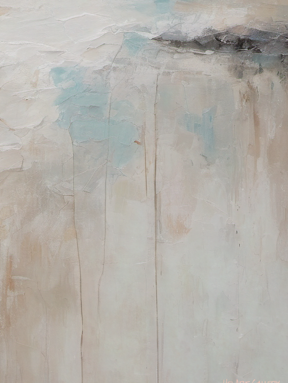 Abstract art with soft, blended colors on a textured surface