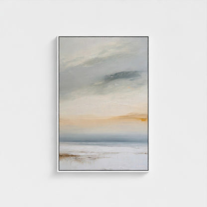 Abstract art print with soft colors on a white background