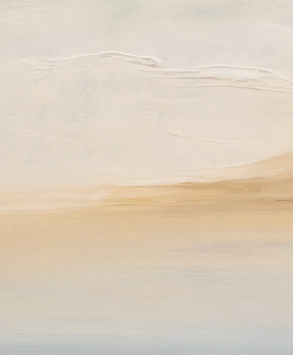 Abstract art with wavy lines in beige, brown, and gray on a textured background