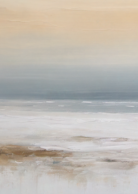 Abstract landscape with a gradient of beige, brown, and gray tones.