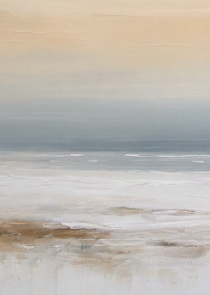 Abstract landscape with a gradient of beige, brown, and gray tones.