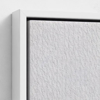 Close-up of a textured white wall with a black frame corner.