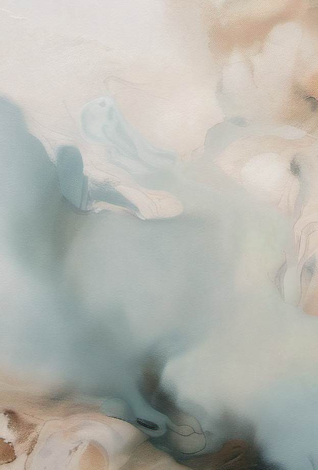 Abstract art with soft, blended colors on a textured surface