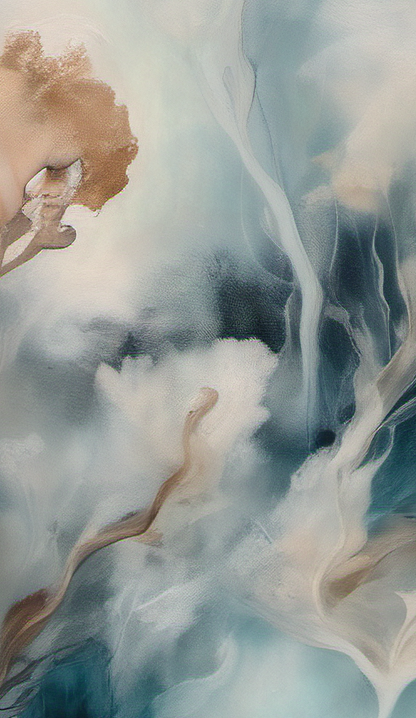 Abstract artwork with flowing colors and textures