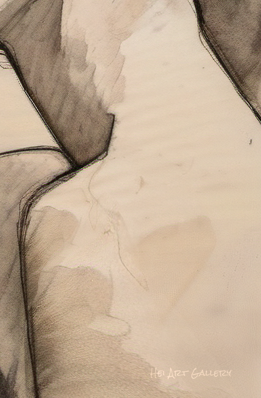 Abstract art with soft beige and brown tones