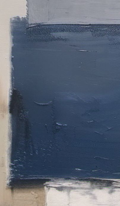 Close-up of a textured blue surface with visible brush strokes