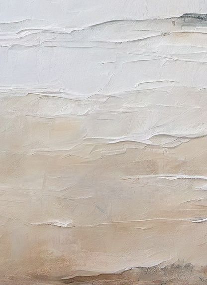 Abstract art with wavy lines in beige and white tones