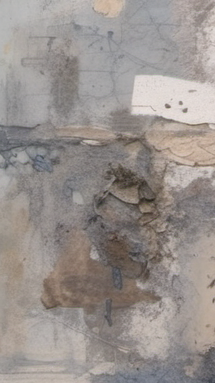 Close-up of a textured surface with various colors and patterns