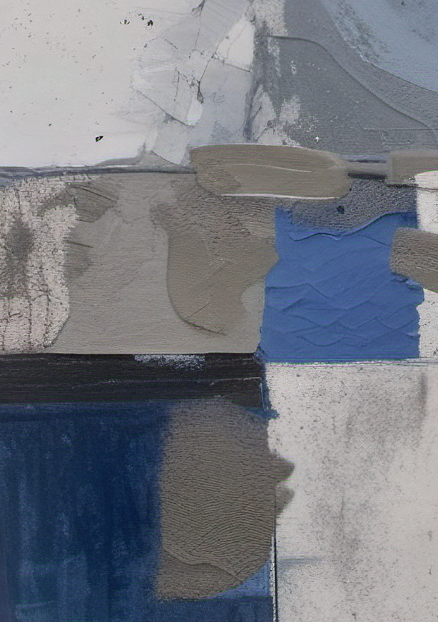 Close-up of a textured surface with a blue and gray pattern