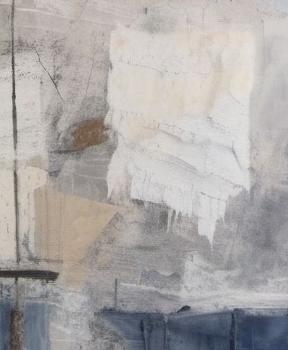 Abstract art with textured brushstrokes in neutral tones