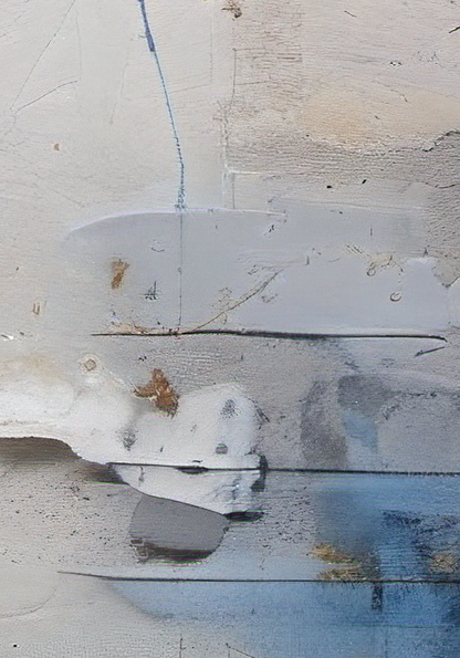 Close-up of a damaged car surface with paint peeling off